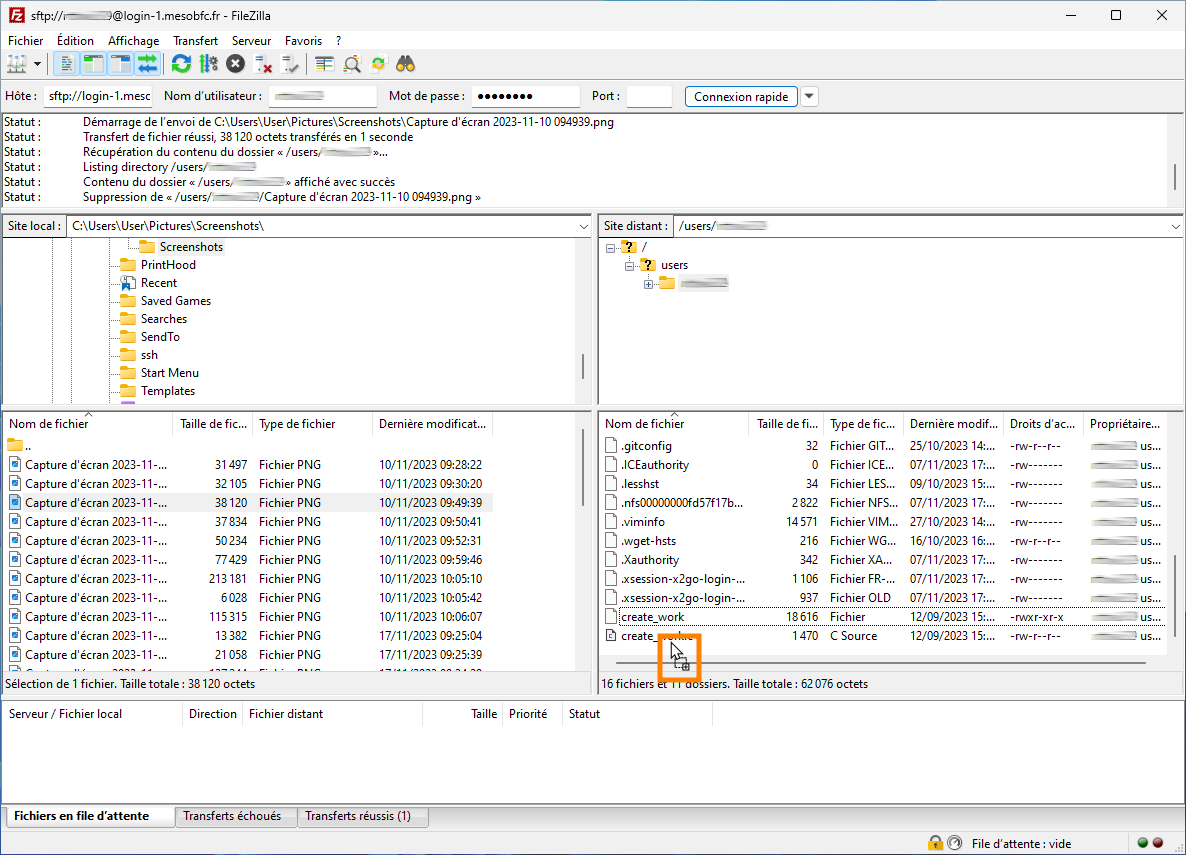 FileZilla drag & drop
